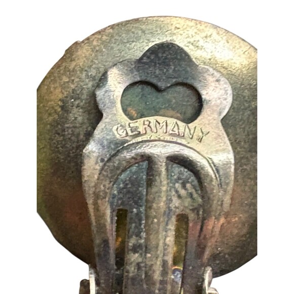 Vintage West Germany Clip On Earrings Bead Cluster Faux Pearl 1950s - Picture 4 of 5